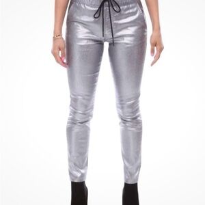 Juicy By Juicy Couture Silver Metallic Pants Size 18 NWT